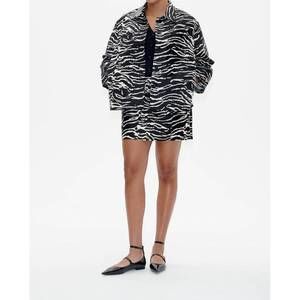 NEW BAUM UND PFERDGARTEN bessie long sleeve jacket in black zebra